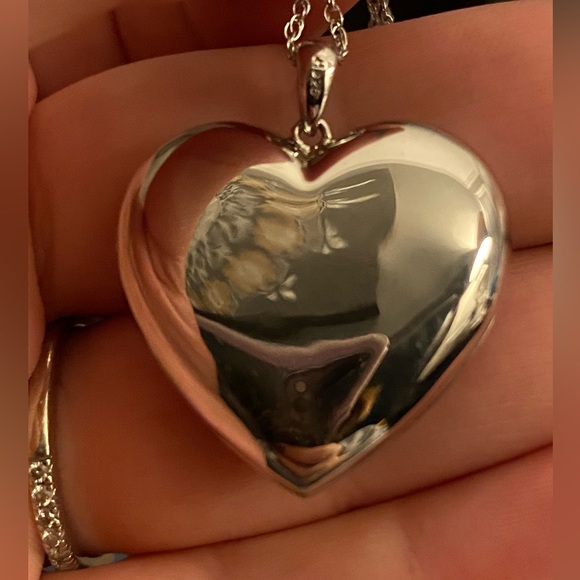 925 Sterling Silver Heart Locket with Diamond details from Gordon Jewelers! - Picture 5 of 8